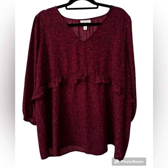 Isabel & Ingrid Ruffle Waist 3/4 Sleeve Maternity Too Sz XL - Picture 1 of 6